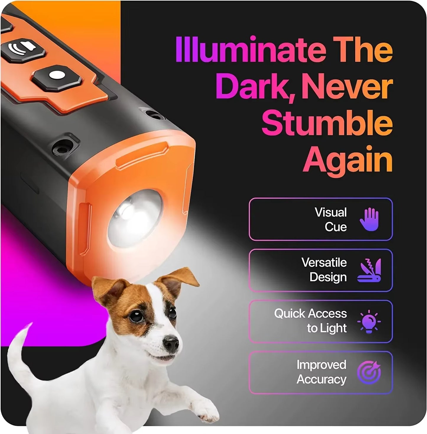 XP30 Pet Dog Repeller Ultrasonic Dog Training Device Rechargeable Anti Dog Bark Stop Barking Deterrent Device With LED Flashlight